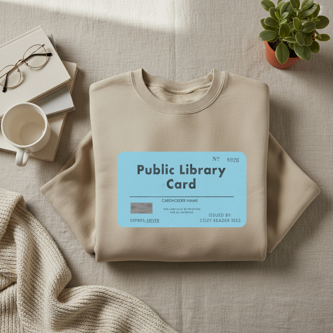 Public Library Card Crewneck Sweatshirt